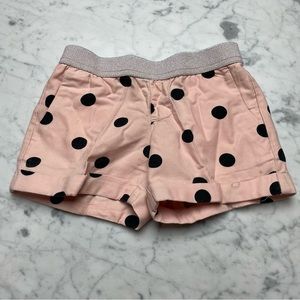 GAP Kids Polka Dot Silver Metallic Waistband Cuffed Shorts